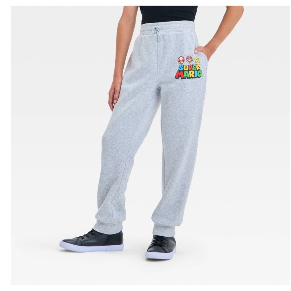 Nintendo Super Mario Kids Gray Sweatpants